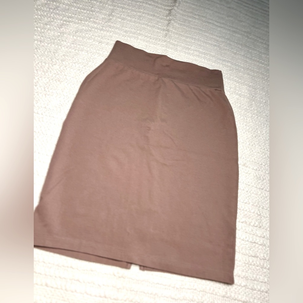 Tan pencil skirt